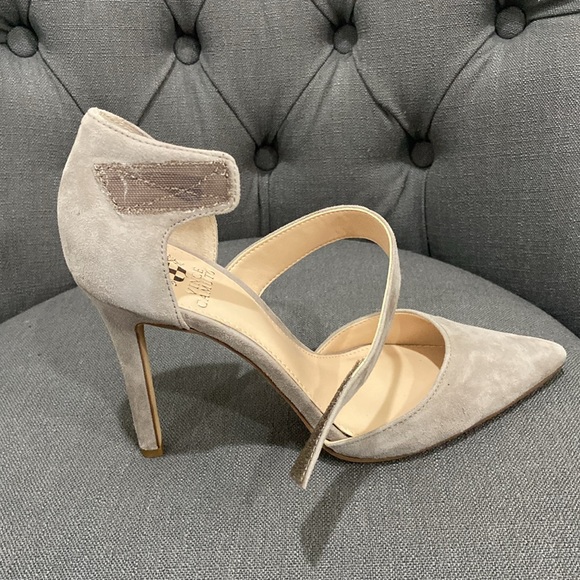 Vince Camuto Tan Carlotte Suede Heels - Picture 6 of 6